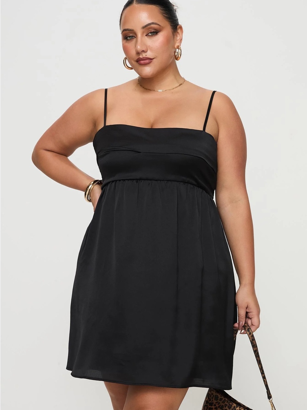 Princess Polly Black Satin Mini Dress
